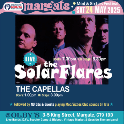 MARGATE MOD & SIXTIES FESTIVAL – THE SOLARFLARES – 24TH MAY 2025